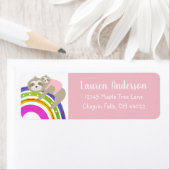 ピンクスロッツボーホレインボーガールベビーシャワーアドレス ラベル (インサイチュ)