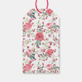 ピンクスワンとバラベビーシャワーありがとうラベル ギフトタグ (裏面)