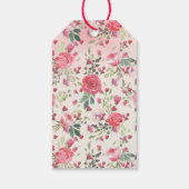 ピンクスワンとバラベビーシャワーありがとうラベル ギフトタグ (裏面)