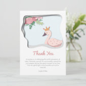 ピンクスワン赤ちゃんシャワーガール サンキューカード (スタンド正面)