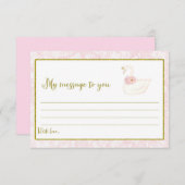 ピンクスワン赤ちゃんシャワー時間カプセルカード エンクロージャーカード (正面/裏面)