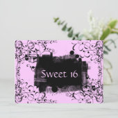 ピンクスワーズSweet sixteenパーティの招待状 招待状 (スタンド正面)