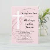 ピンクスワールクロス確認招待状ガール 招待状 (スタンド正面)