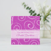ピンクスワールズブライダルルンチョン招待状カード 招待状 (スタンド正面)