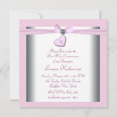 ピンクスワールハートピンククロスファースト聖体 招待状 (裏面)