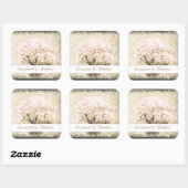 ピンクスワールハートリーフ結婚ツリーのシール スクエアシール (シート)