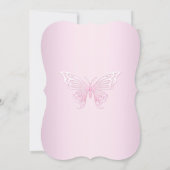 ピンクスワールバタフライ&クロスバプテスマ招待状 招待状 (裏面)