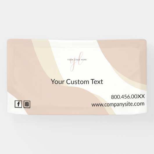 ピンクスワールビジネスロゴイベント表示マーケティング 横断幕 (横)