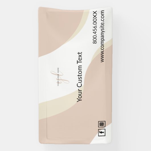 ピンクスワールビジネスロゴイベント表示マーケティング 横断幕 (縦)