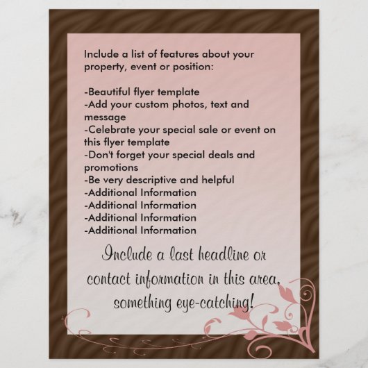 ピンクスワールフライヤーテンプレート、化粧品パーティー任意の用途 チラシ (裏面)