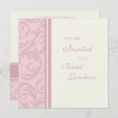 ピンクスワールブライダルランチョン招待状カード 招待状 (正面/裏面)