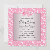 ピンクスワールブラックシューズピンクブラックベビーガールシャワー 招待状 (裏面)