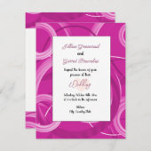 ピンクスワール抽象芸術スタイル結婚式招待状 招待状 (正面/裏面)