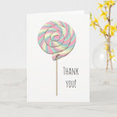 ピンクスワール棒つきキャンデーグリーティングカード カード (黄色い花)