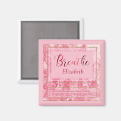 ピンクスワール&金ゴールドトリムカミング感動的引用文 マグネット (正面/裏面)