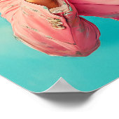 ピンクスーツのシックなチキン ポスター (角)