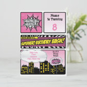 ピンクスーパーヒーロー招待状 招待状 (スタンド正面)