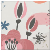 ピンクス抽象芸術フローラ ファブリック (クローズアップ)