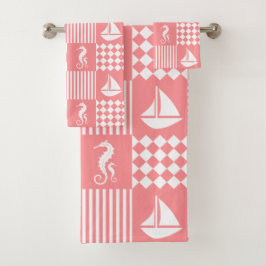 ピンクセイルボート バスタオルセット
