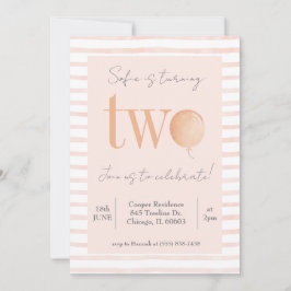 ピンクセカンド誕生日招待状 招待状