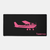 ピンクセスナ航空機ガーリー航空カスタムオフィス デスクマット (正面)