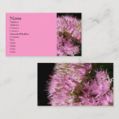 ピンクセダムフラワー写真ビジネスカード 名刺 (正面/裏面)