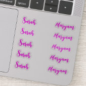 （ピンクセット10）シグネチャーエレガントスクリプト名 シール