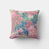 ピンクセドゥムパインターリーブルーアクセント装飾用クッション クッション (正面)