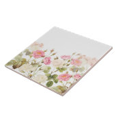 ピンクセピアヴィンテージバラメドウイラストレーション タイル (側面)