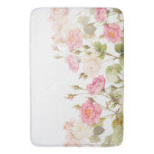 ピンクセピアヴィンテージバラメドウイラストレーション バスマット (正面縦)