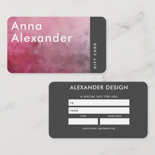 ピンクセレニティデザイン1ギフトカード 名刺 (正面/裏面)