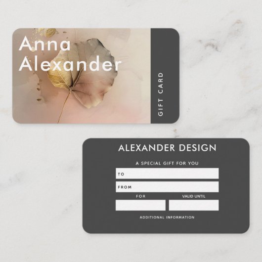 ピンクセレニティデザイン3ギフトカード 名刺 (正面/裏面)