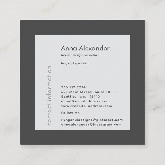 ピンクセレニティデザイン3 スクエア名刺 (裏面)