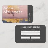 ピンクセレニティデザイン6ギフトカード 名刺 (正面/裏面)