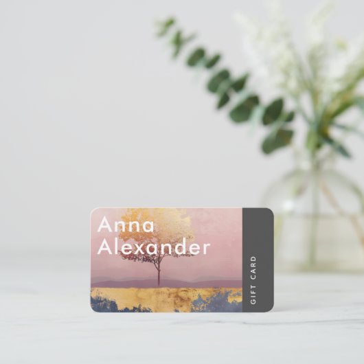 ピンクセレニティデザイン6ギフトカード 名刺 (スタンド正面)