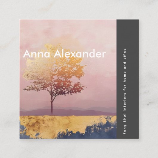 ピンクセレニティデザイン6 スクエア名刺 (正面)