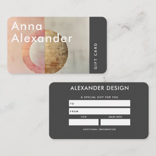 ピンクセレニティデザイン7ギフトカード 名刺 (正面/裏面)