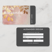 ピンクセレニティデザイン9ギフトカード 名刺 (正面/裏面)