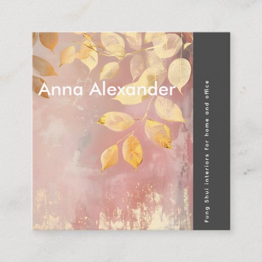 ピンクセレニティデザイン9 スクエア名刺 (正面)