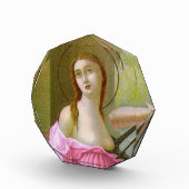 ピンクセントアガサ(M 003)ペーパーウェイトまたは フォトブロック (右)