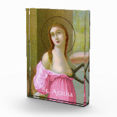 ピンクセントアガサ(M 003)ペーパーウェイトまたは フォトブロック (右)