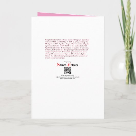 ピンクセントアガサ(M 003)勇気付けられるカード2 カード (裏面)