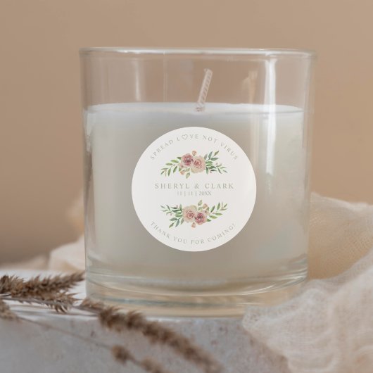 ピンクセージカスタムガーランド結婚ズサニタイザ ラウンドシール