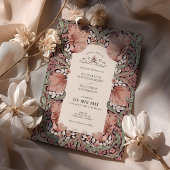 ピンクセージグリーンヴィンテージエレガンスパンペル結婚ネル 招待状