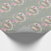 ピンクセージフローラクロスバウティゾバプティスバウティスモ ラッピングペーパー (角)