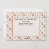 ピンクセージボホオーナメント写真テンプレートカード シーズンカード (裏面)