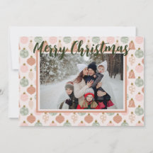 ピンクセージボホオーナメント写真テンプレートカード