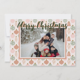ピンクセージボホオーナメント写真テンプレートカード シーズンカード