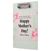 ピンクセージ水彩フローラマザーズ日テンプレート クリップボード (左)