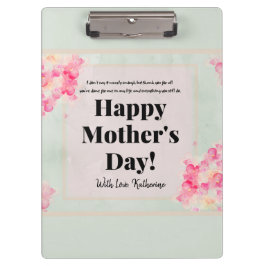 ピンクセージ水彩フローラマザーズ日テンプレート クリップボード